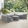 Terraza 6 Piece Catalina Furniture Cover Set With 3 Round Sectional Sofas & Coffee Table - Gray TE2613708